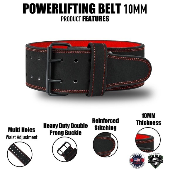 Power Lifting Belt 10MM for Women & Men - Squat and Deadlift Free Strap - Picture 3 of 4